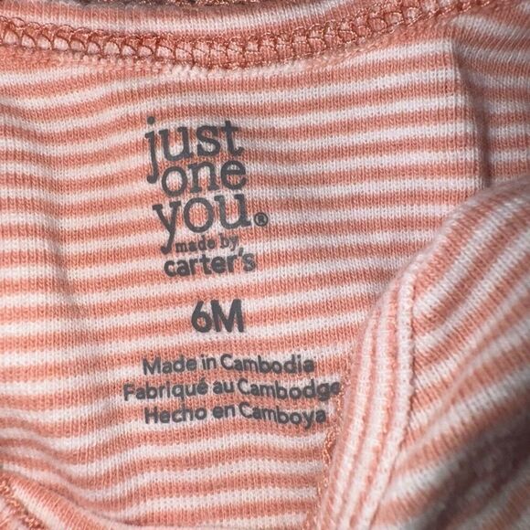 Carters 6M Baby Girl Orange Striped Outfit - Picture 3 of 4